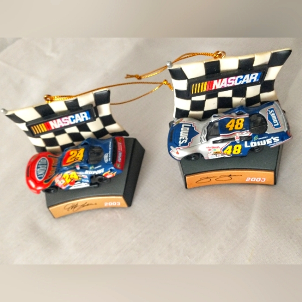 Vintage NASCAR Christmas Ornaments - 3 Pieces